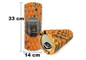 Массажный ролик Grid Roller 33 см v.1.1 Multi Оранжевый EasyFit 2124031 фото