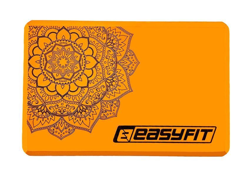 Блок для йоги EVA з малюнком помаранчевий EasyFit 2124405 фото