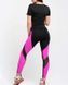 Костюм для спорта и фитнеса футболка и лосины с прозрачными вставками бифлекс цвет черный с серым 1815824 фото 7