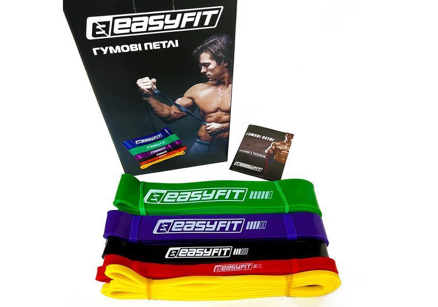 Резиновые петли EasyFit: набор 1-65 кг (5 шт) EasyFit 2123776 фото