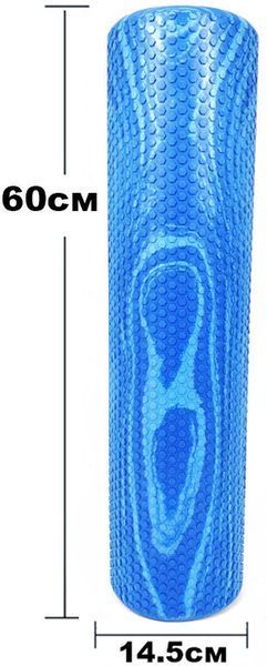 Масажний ролик Foam Roller 60 см двоколірний Синій-блакитний EasyFit 2124091 фото