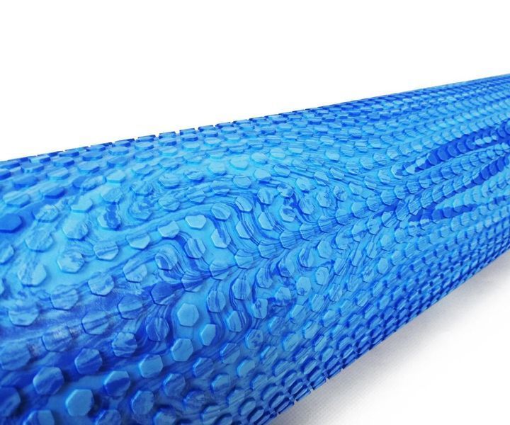 Масажний ролик Foam Roller 60 см двоколірний Синій-блакитний EasyFit 2124091 фото