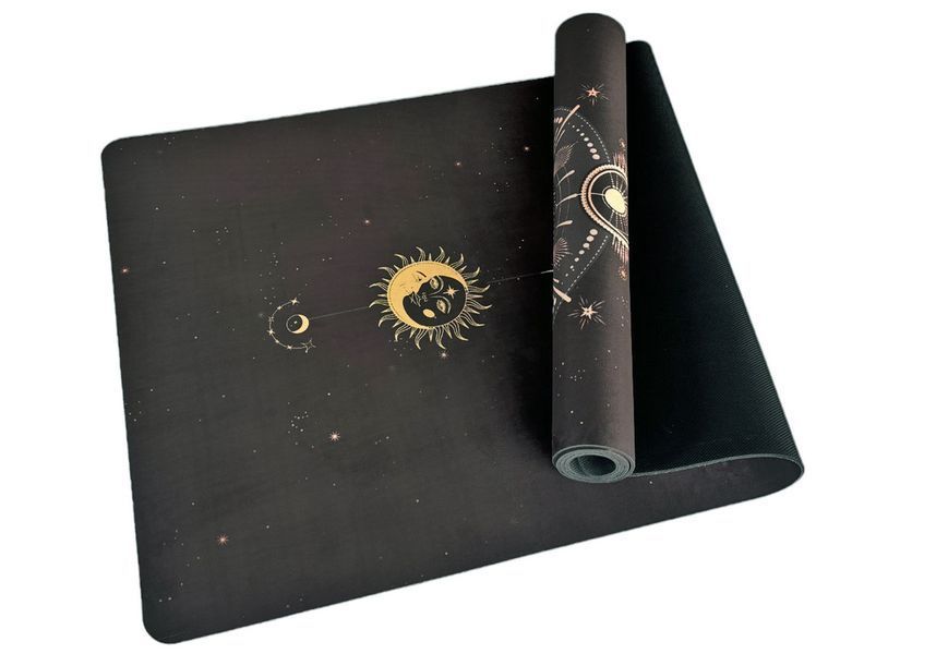 Килимок для йоги BlackMoon (замша-каучук) чорний EasyFit 2124313 фото