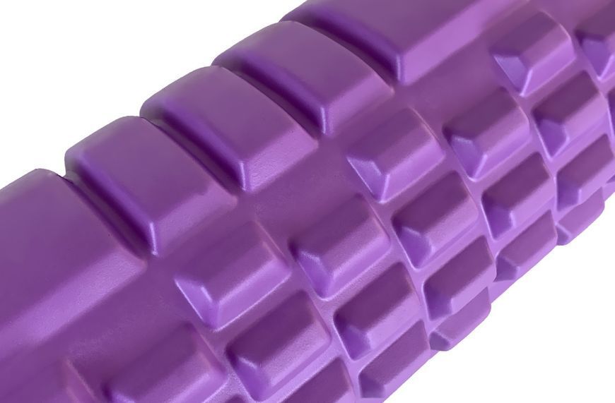 Массажный ролик Grid Roller 33 см v.1.1 прочный массажер (фиолетовый) EasyFit 2124219 фото