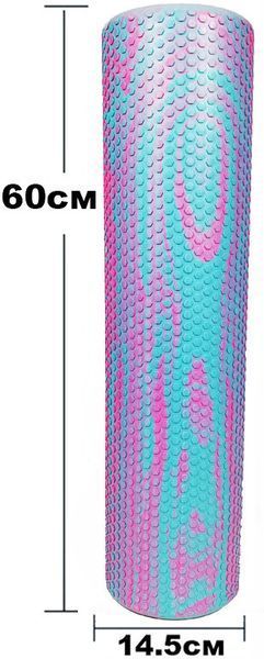 Массажный ролик Foam Roller 60 см двухцветный Мятный-розовый EasyFit 2124092 фото