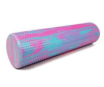 Массажный ролик Foam Roller 60 см двухцветный Мятный-розовый EasyFit 2124092 фото