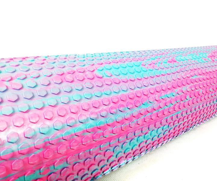 Массажный ролик Foam Roller 60 см двухцветный Мятный-розовый EasyFit 2124092 фото