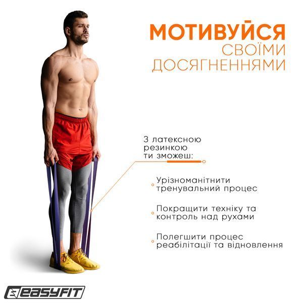 Резиновая петля 15-45 кг Фиолетовая EasyFit 2123781 фото