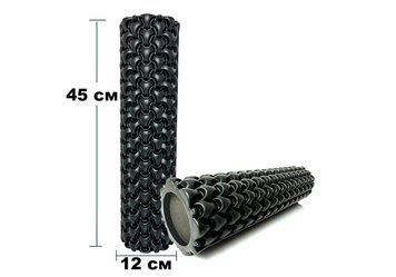Масажний ролик Plexus 45 см Чорний EasyFit 2124178 фото