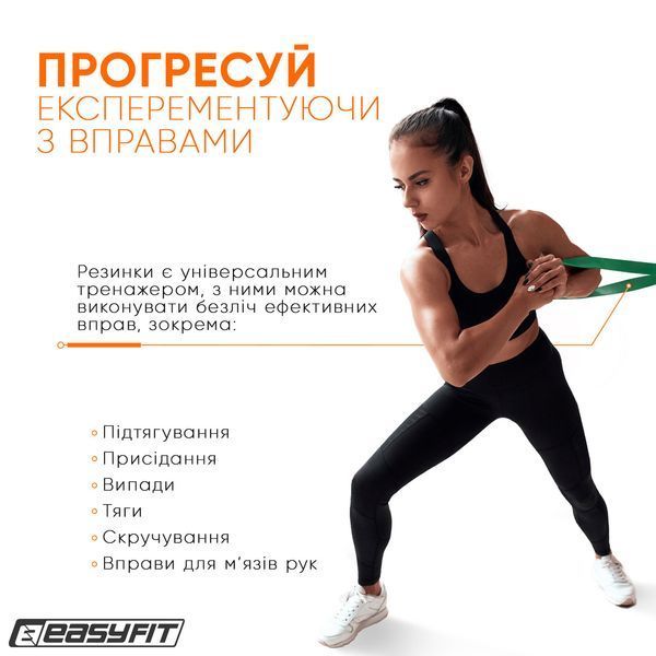 Резиновая петля 19-65 кг Зеленая EasyFit 2123782 фото