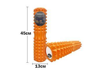 Массажный ролик Grid Roller 45 см v.2.2 Оранжевый EasyFit 2124053 фото