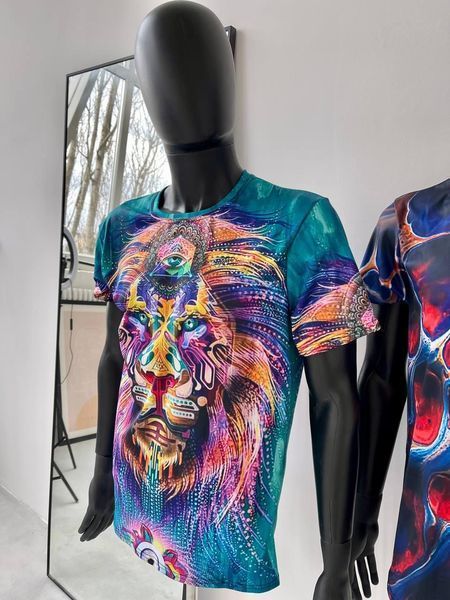 Футболка спортивна оверсайз унісекс мікродайвінг колір чорний принт череп 1816206 фото