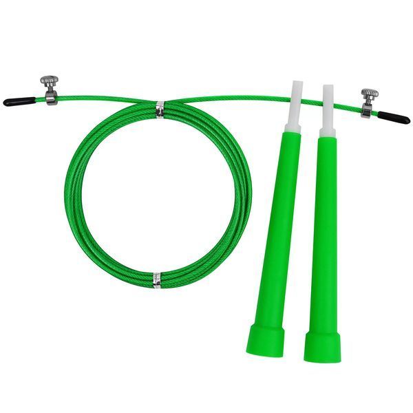 Скоростная скакалка Speed Cable Rope 3 м со стальным тросом, зелёная EasyFit 2123937 фото