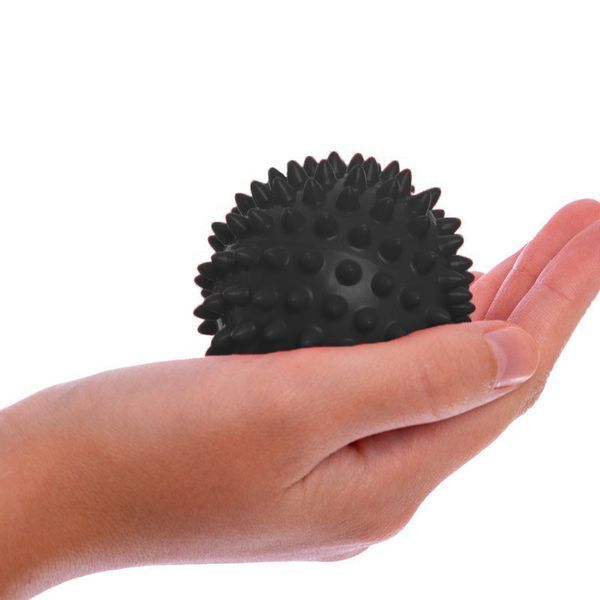 Массажный мячик PVC 7.5 см жесткий черный EasyFit 2124097 фото
