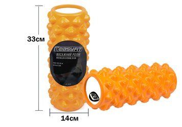 Массажный ролик Grid Roller Extreme 33 см Оранжевый EasyFit 2124039 фото