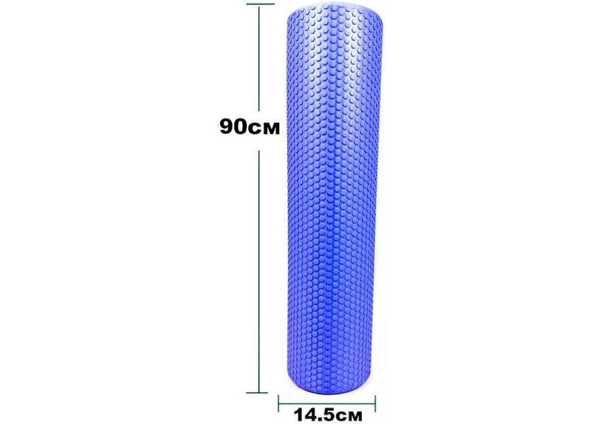 Масажний ролик Foam Roller 90 см Синій EasyFit 2124115 фото