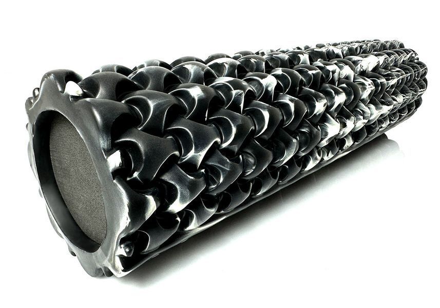 Масажний ролик Plexus 45 см Чорний-білий EasyFit 2124180 фото