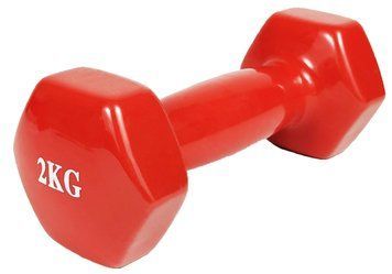 Гантель для фитнеса 2.0 кг с виниловым покрытием красная EasyFit 2123719 фото