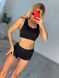 Комплект шорты и топ для Pole Dance из эластичного бифлекса черный с узором 1817207 фото 2