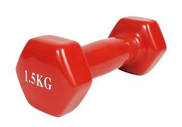 Гантель для фитнеса 1.5 кг с виниловым покрытием красная EasyFit 2123720 фото