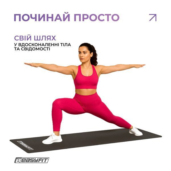 Коврик для фитнеса EVA 3 мм (черный) EasyFit 2124333 фото