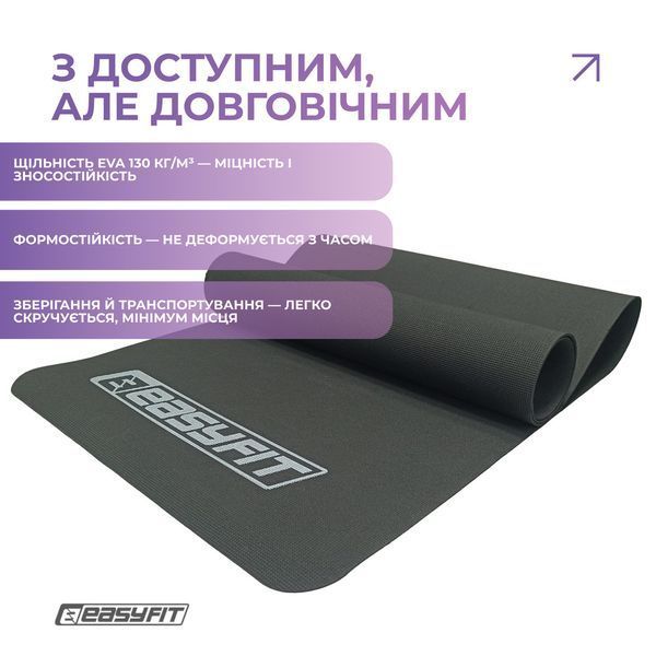 Коврик для фитнеса EVA 3 мм (черный) EasyFit 2124333 фото