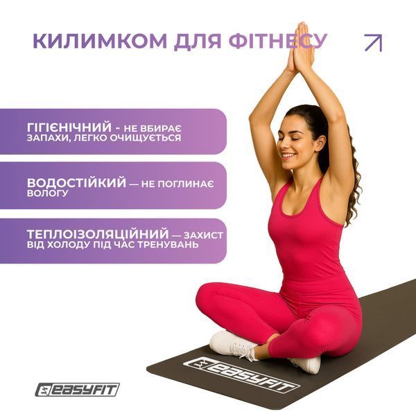 Коврик для фитнеса EVA 3 мм (черный) EasyFit 2124333 фото