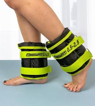 Утяжелители для ног и рук наборные черно-зеленые 0,5-2,5 кг (пара) EasyFit 2123992 фото