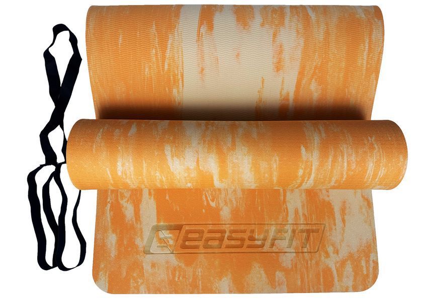 Килимок для йоги та фітнеса s-EVA Mat 8 мм Помаранчевий EasyFit 2124296 фото