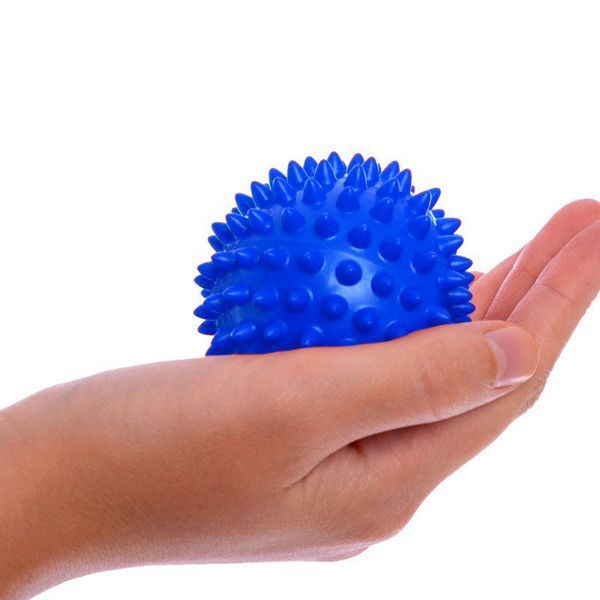 Массажный мячик PVC 7.5 см жесткий синий EasyFit 2124098 фото