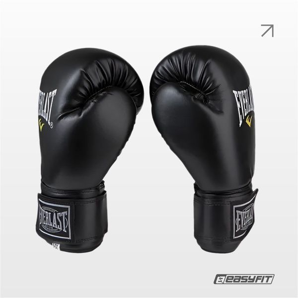 Боксерські рукавички Everlast 12 унцій (12 oz) чорні 2124694 фото