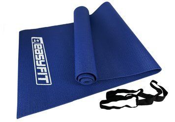 Килимок для йоги та фітнесу ПВХ (PVC) Синій EasyFit 2124273 фото