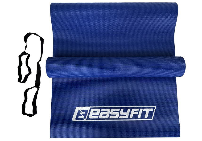 Килимок для йоги та фітнесу ПВХ (PVC) Синій EasyFit 2124273 фото