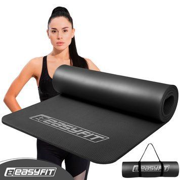 Коврик для фитнеса и йоги NBR 10 мм Черный EasyFit 2124236 фото