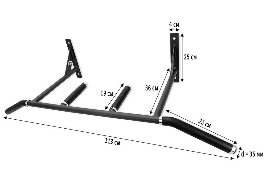 Турник на стену ChinUP черный EasyFit 2124683 фото