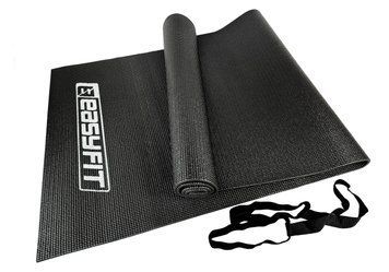 Килимок для йоги та фітнесу ПВХ (PVC) Чорний EasyFit 2124275 фото
