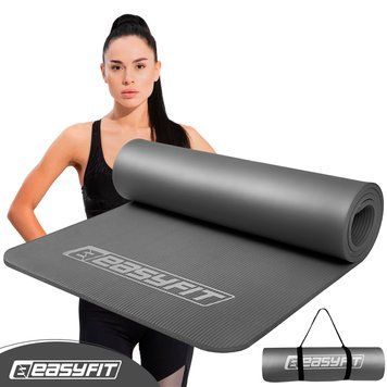 Коврик для фитнеса и йоги NBR 10 мм Серый EasyFit 2124237 фото