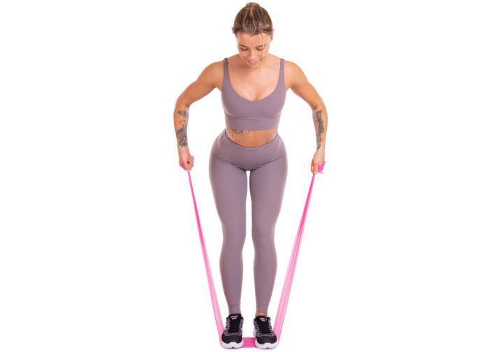 Стрічка латексна 0.65 мм для пілатеса та йоги червона EasyFit 2123822 фото