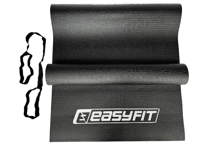 Коврик для йоги и фитнеса ПВХ (PVC) Черный EasyFit 2124275 фото