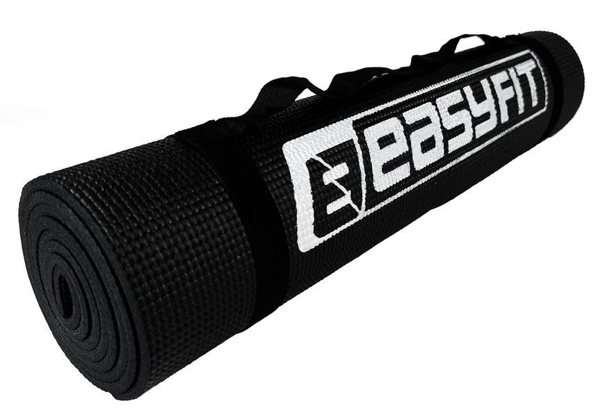 Коврик для йоги и фитнеса ПВХ (PVC) Черный EasyFit 2124275 фото
