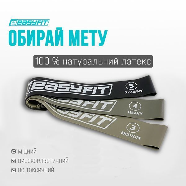 Резинки для фітнесу MonoBand набір 3 шт EasyFit 2124703 фото