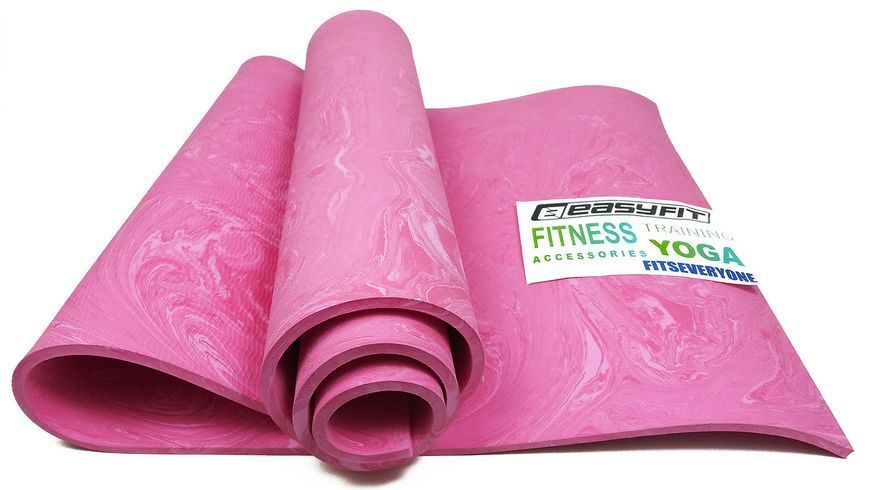 Килимок для йоги та фітнеса PER Premium Mat 8 мм + Чохол рожевий EasyFit 2124315 фото